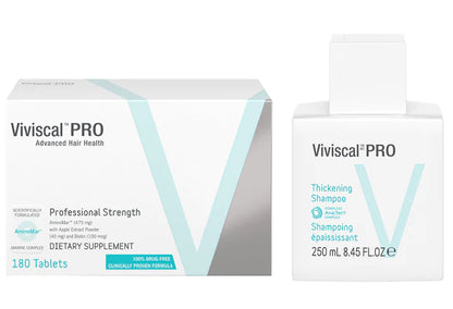 Professional Strength Hair Growth Supplement Tablets 180 Tablets & Viviscal Professional Thickening Shampoo-Researched Formula