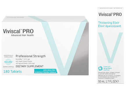 Professional Strength Hair Growth Supplement Tablets 180 Tablets & Professional Thin to Thick Elixir-Researched Formula